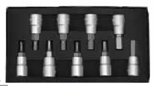 Temo 9Pc 3/8" Dr. Hex Bit Socket Set - H2.5-H12