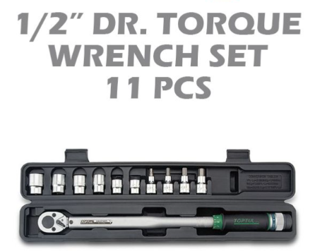 TOPTUL 11PCS 1/2" DR. TORQUE WRENCH SET GAAI1102