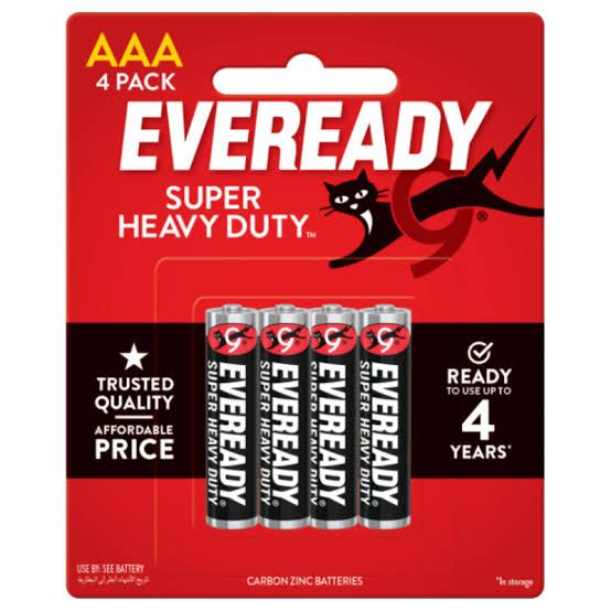 QP Eveready Super Heavy Duty Battery AAA Pack of 4