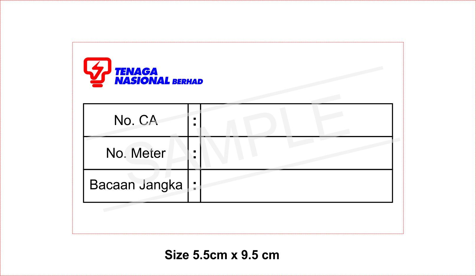 CUSTOM PRINTED : STICKER BACAAN JANGKA 5.5CM x 9.5CM