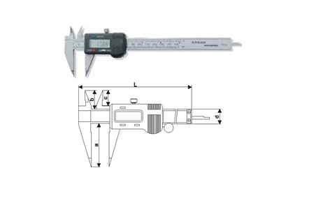 Temo 0-150mm Digital Caliper with Sharp Point