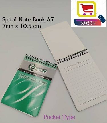 SPIRAL NOTE BOOK POCKET TYPE A7 (40Pgs)