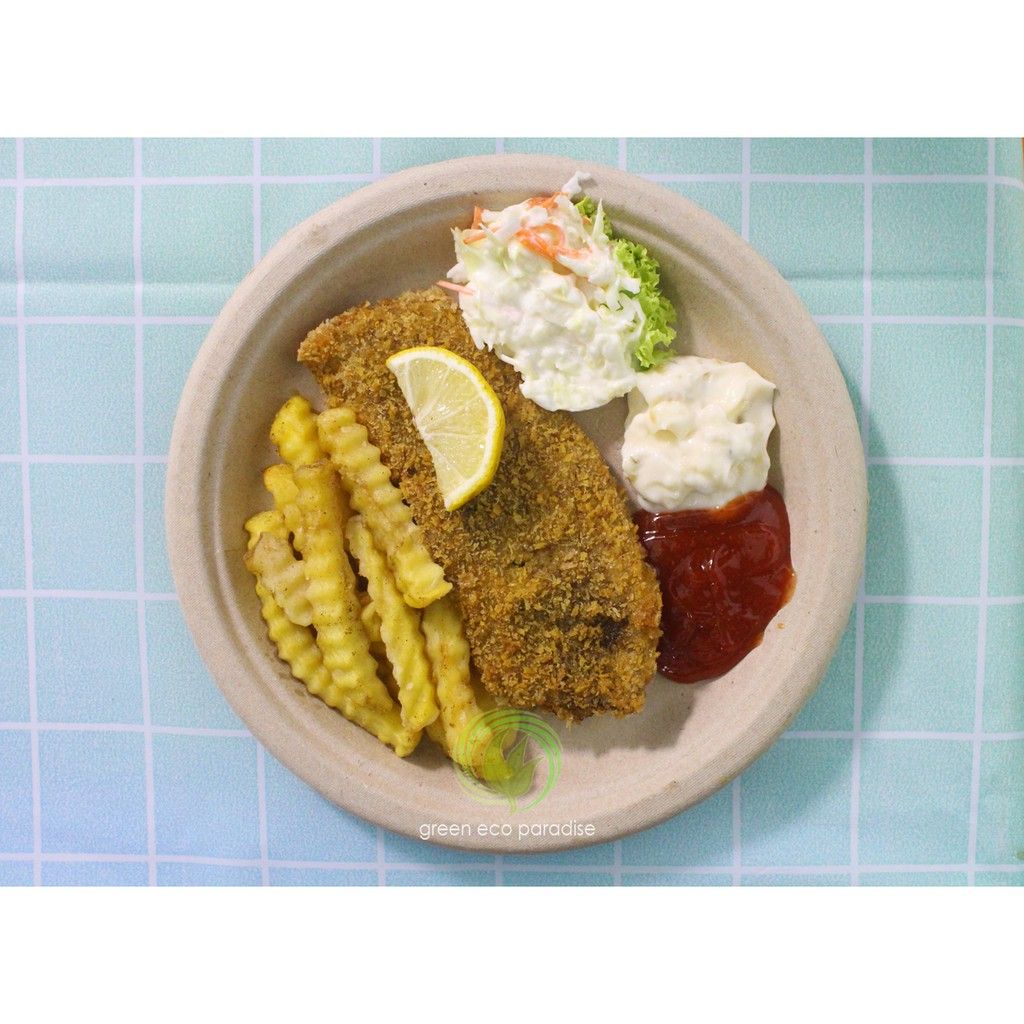 Biodegradable Plate 9 INCH Brown 50 pieces