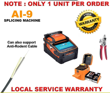 AI-9 FIBER OPTIC WELDING SPLICING MACHINE OPTICAL FIBER FUSION SPLICER FULLY AUTOMATIC SIGNAL FIRE AI 9 SM102