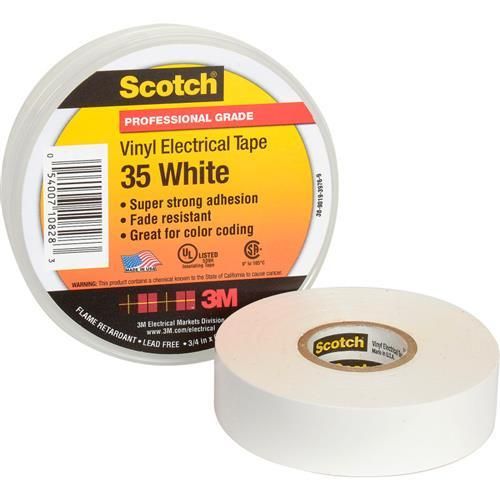 3M 35 Scotch Vinyl Electrical Tape 19mm X 20m White 80610833982 [2036364]