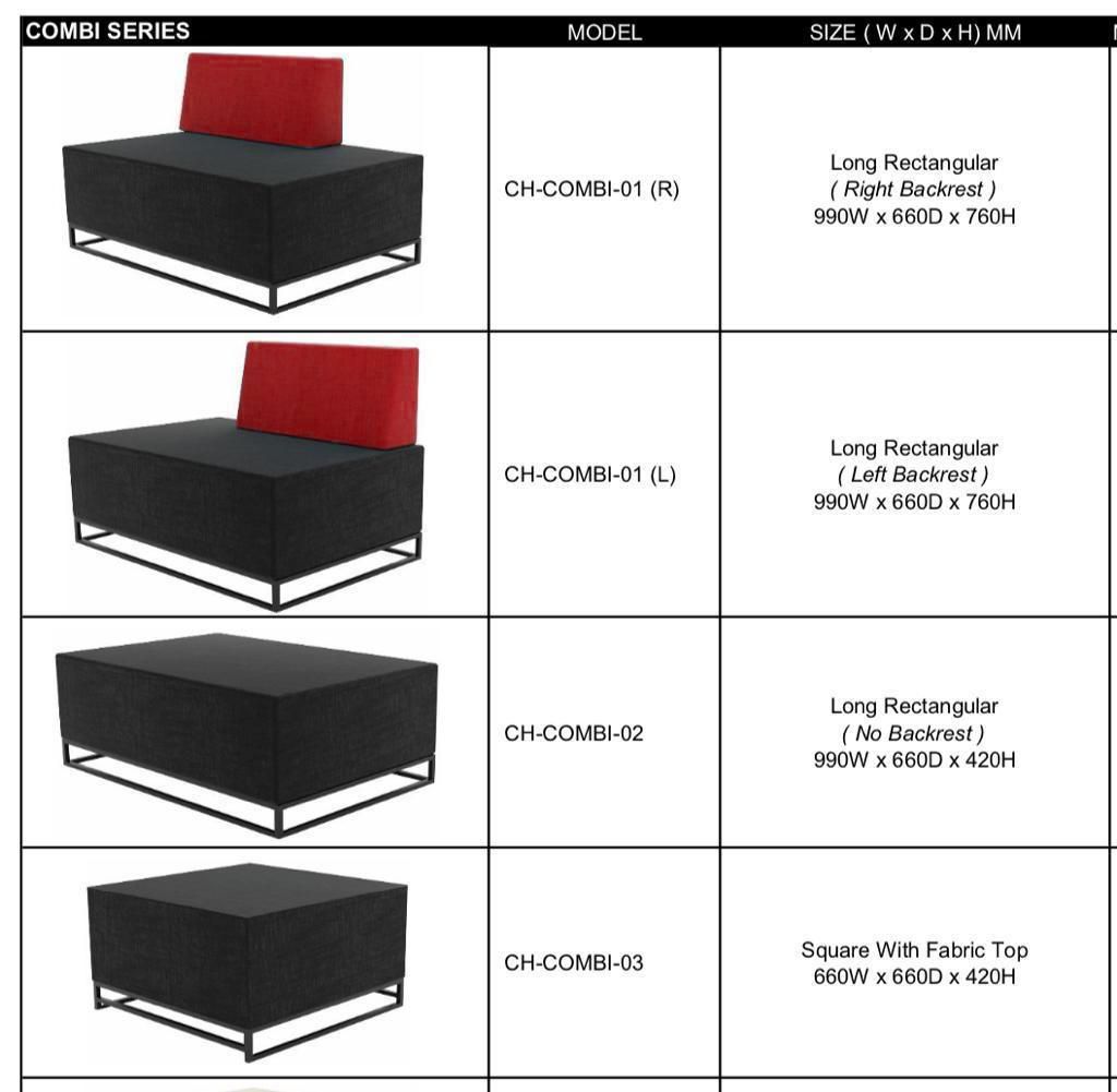 APEX COMBINATION SOFA (WITH BACKREST) (NO BACKREST)
