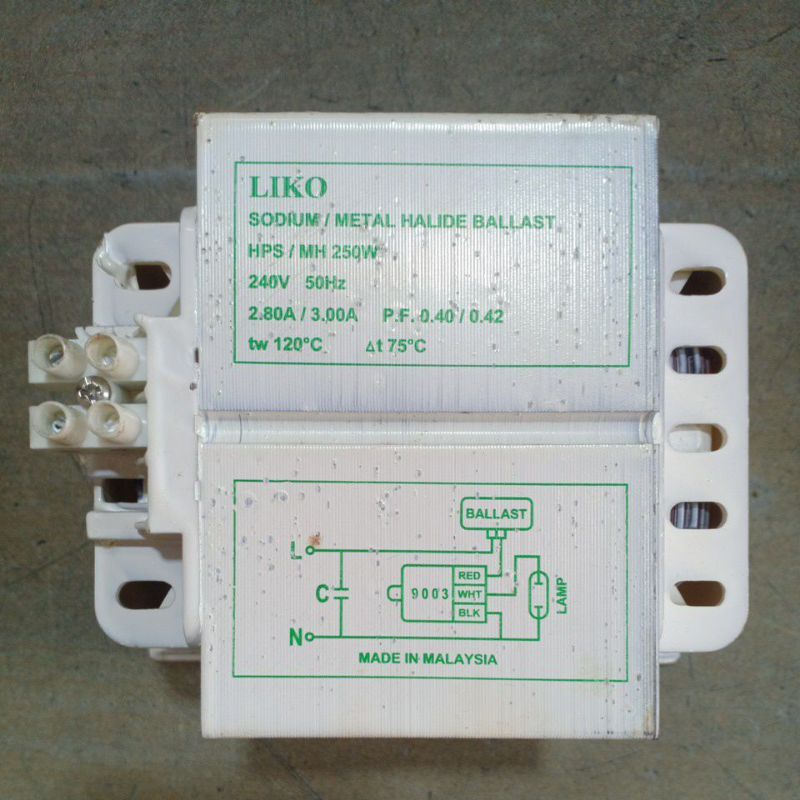 LIKO/NIKKON 250W SODIUM(SON)/METAL HALIDE BALLAST CHOKE