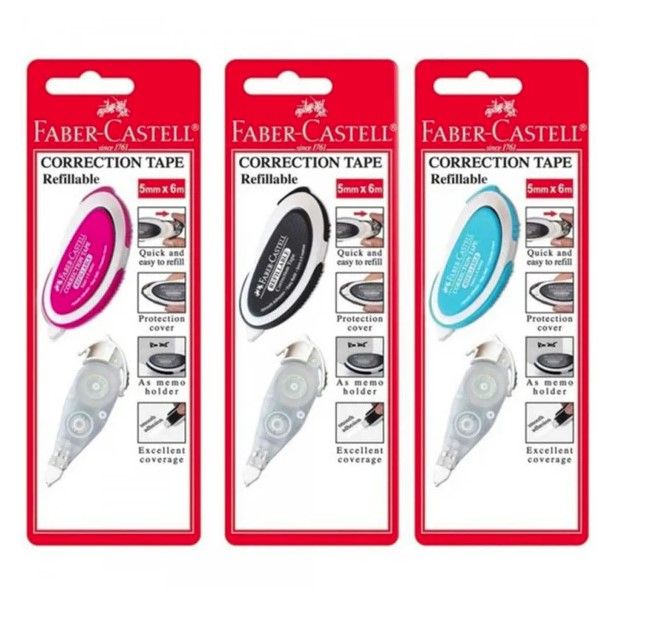 FABER CASTELL CORRECTION TAPE + REFILL - 1PC