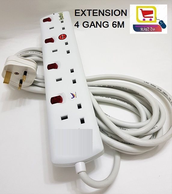 Extension Socket Outlet 4 Gang 6 meter / 4 GANG EXTENSION RTSB