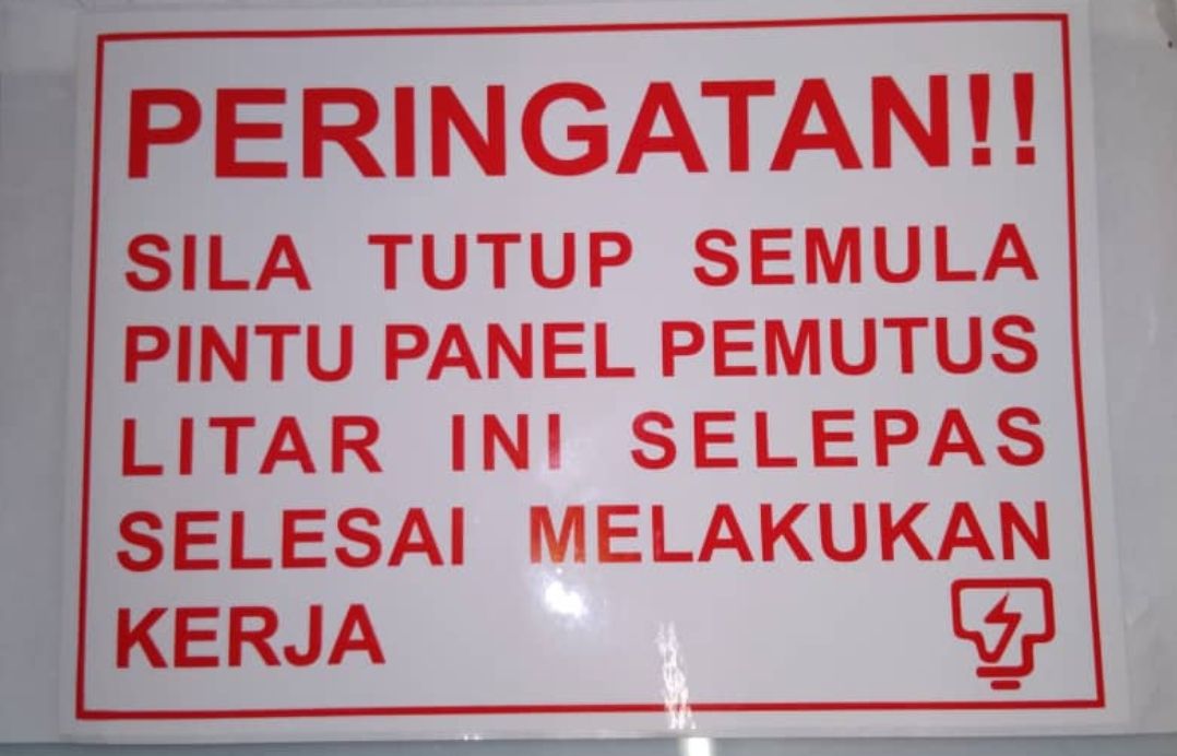 Pelekat Pemutus Litar (PERINGATAN)
