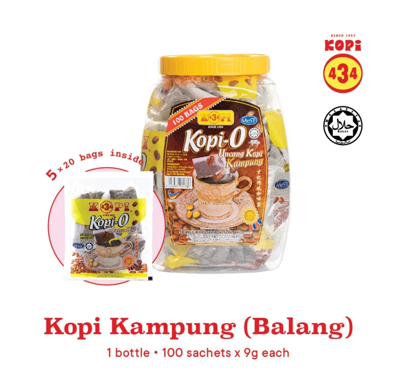 KOPI 434 MUAR 100uncang (black coffee)