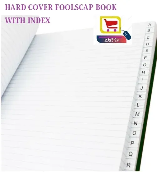 HARD COVER FOOLSCAP BOOK 400PGS (WITH INDEX) (BUKU KULIT KERAS F4 ) RTSB