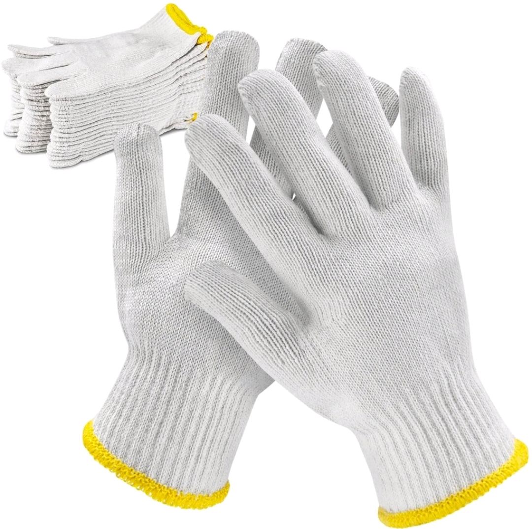 NA HIGH QUALITY Sarung Tangan Kain / Multi-Purpose Cotton Woven Worker Hand Glove White