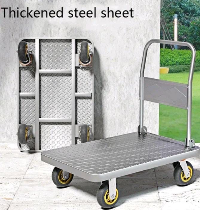 Heavy duty steel plate truck, fordable platform trolley Cap. 600kg