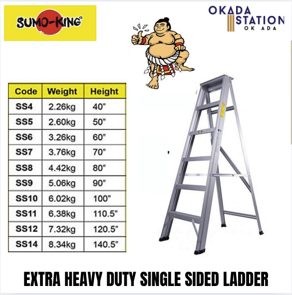 Sumo King Aluminium Ladder / Single Sided / Tangga Aluminium / ALL SIZE