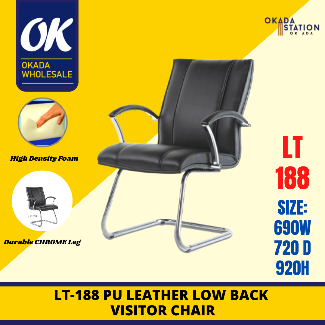 Sagittarius LT-188 ERGONOMIC VISITOR CHAIR -FULL PU LEATHER / Sagittarius / OFFICE CHAIR / VISITOR CHAIR / ERGONOMIC OFFICE CHAIR / FULL PU LEATHER CHAIR / ERGONOMIC CHAIR / FULL PU / LT-188 / CHAIR