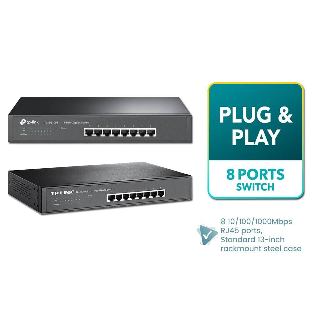 TP-LINK 8-PORT GIGABIT DESKTOP/RACKMOUNT SWITCH