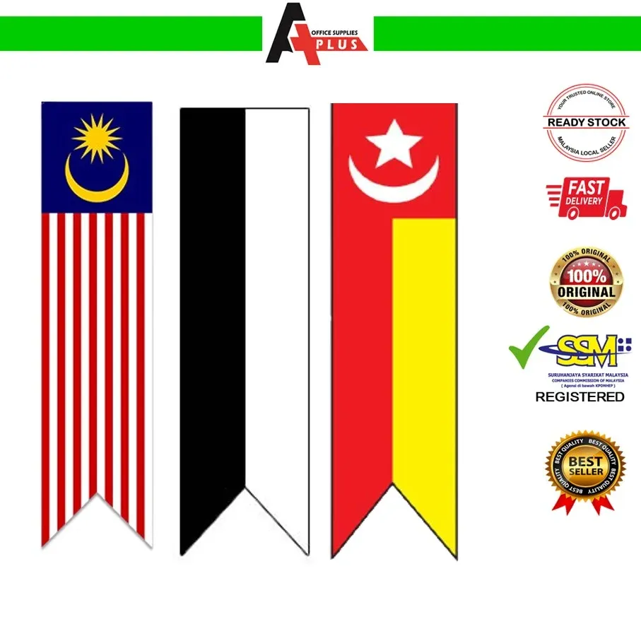 Polyester Flag AF-28-M 60cm x 240cm / Bendera Polyester - Malaysia, Pahang, Selangor