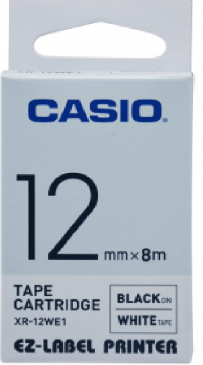CASIO EZ-LABEL TAPE CARTRIDGE 18mm X 8m - BLACK ON WHITE