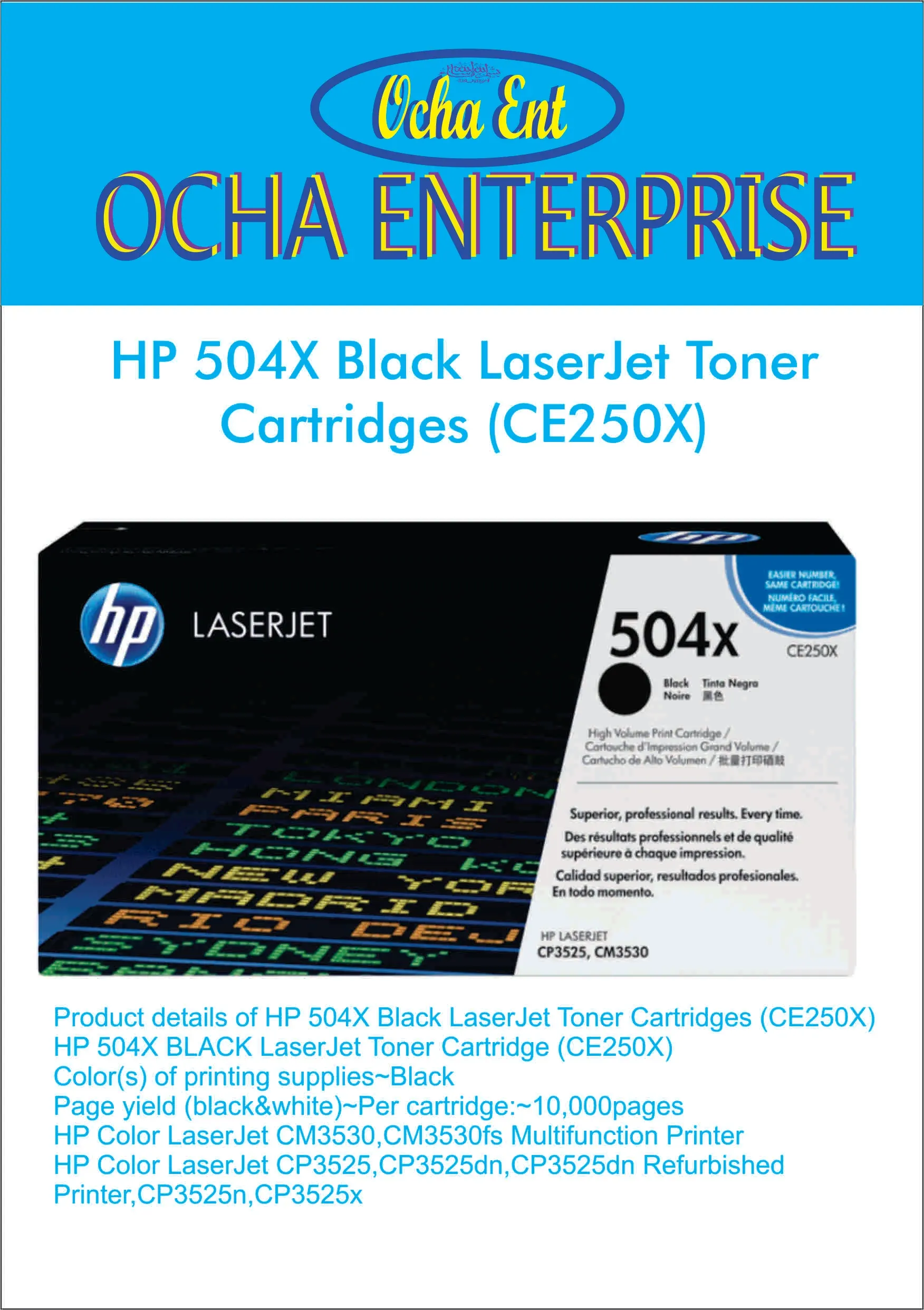HP 504X Black LaserJet Toner Cartridges (CE250X)