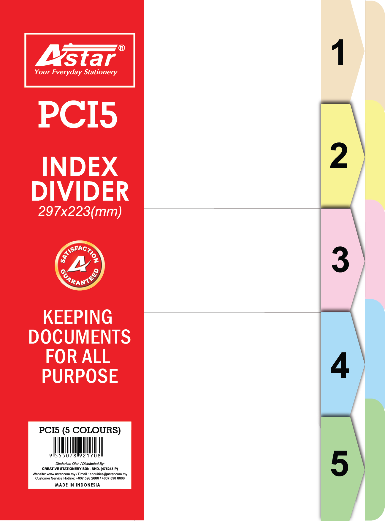 PCI5 ASTAR INDEX DIVIDER