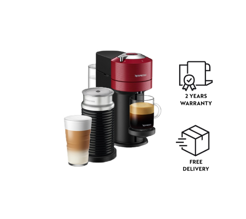 Nespresso Vertuo Next Red Bundle Aeroccino Coffee Machine