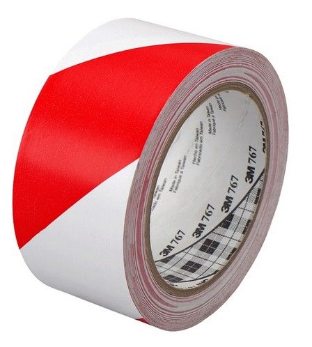 767 Red & White Stripe Hazard Warning Floor Tape/ Social Distancing ( 1 Roll )