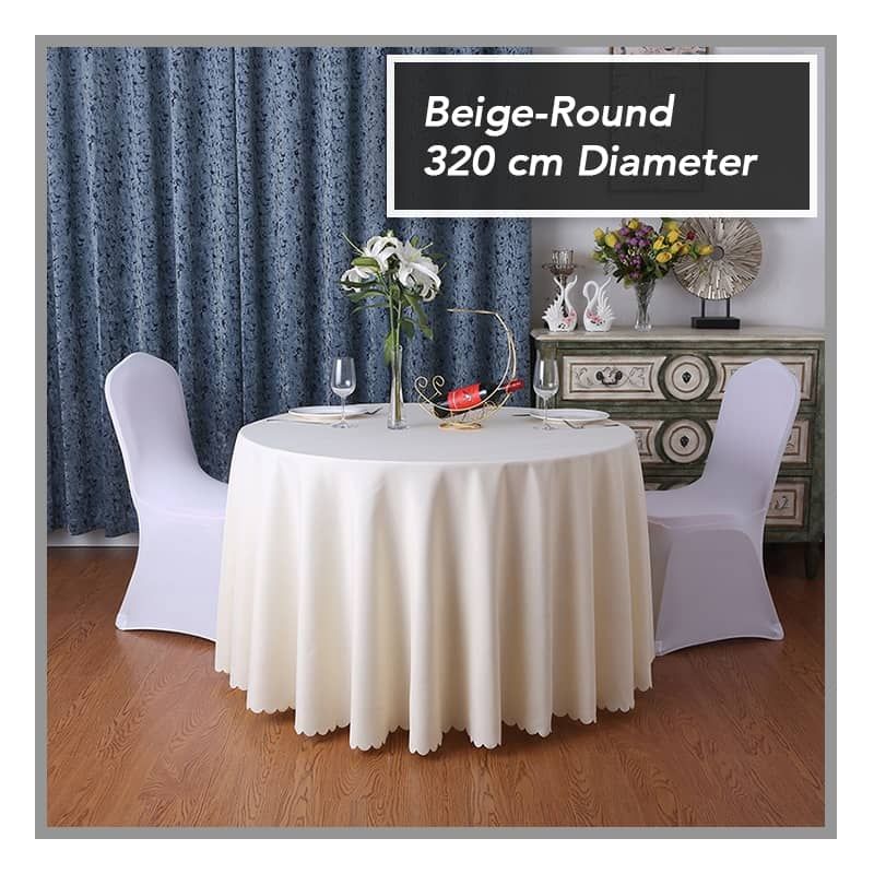 OEM *Plain Round Table Cloth [320cm Diameter White Colour]
