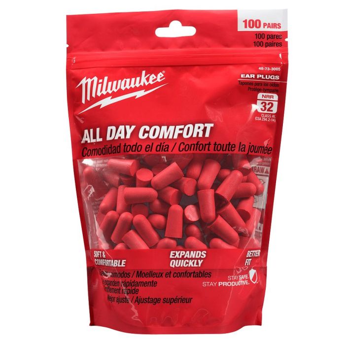 Milwaukee Ear Plugs (100 pairs per pack) 48-73-3005