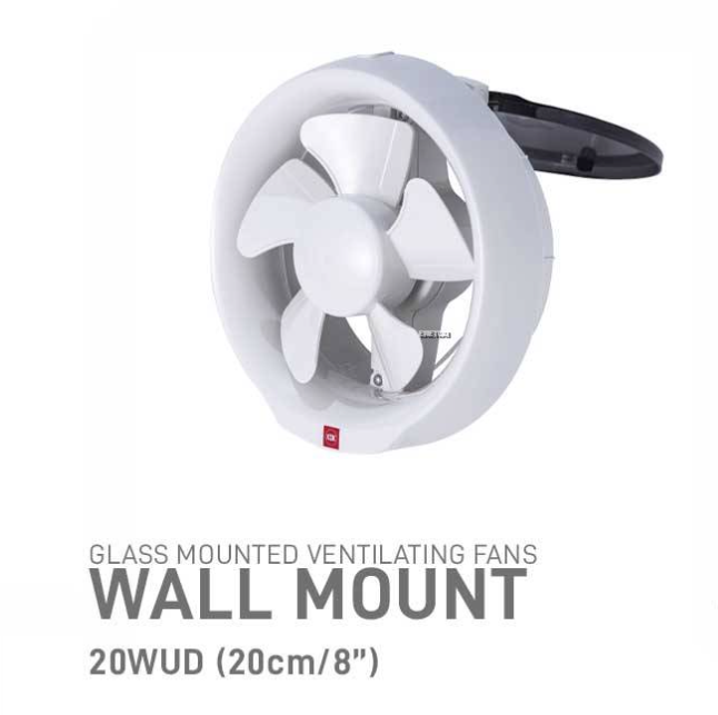 KDK 20WUD 8" GLASS MOUNT PROPELLER VENTILATING FAN