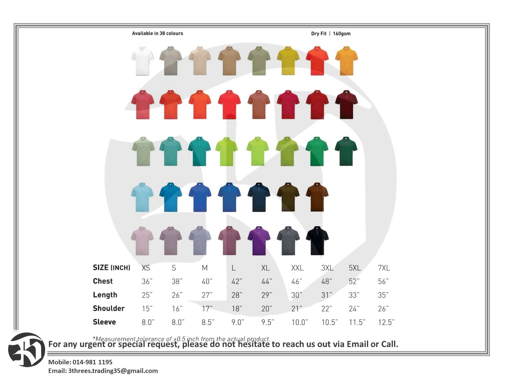 Customise Collar Microfiber Tshirt SS & LS cw DTF print (1C1P-A4 size)