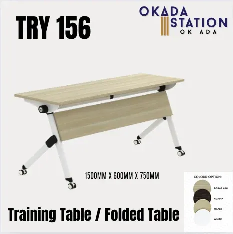 TRAINING TABLE / STUDY TABLE / SIZE 5' / 1500MM / FOLDED TABLE / TRY 156 / OFFICE TABLE / MEJA PEJABAT / MEJA TRAINING / MEETING TABLE