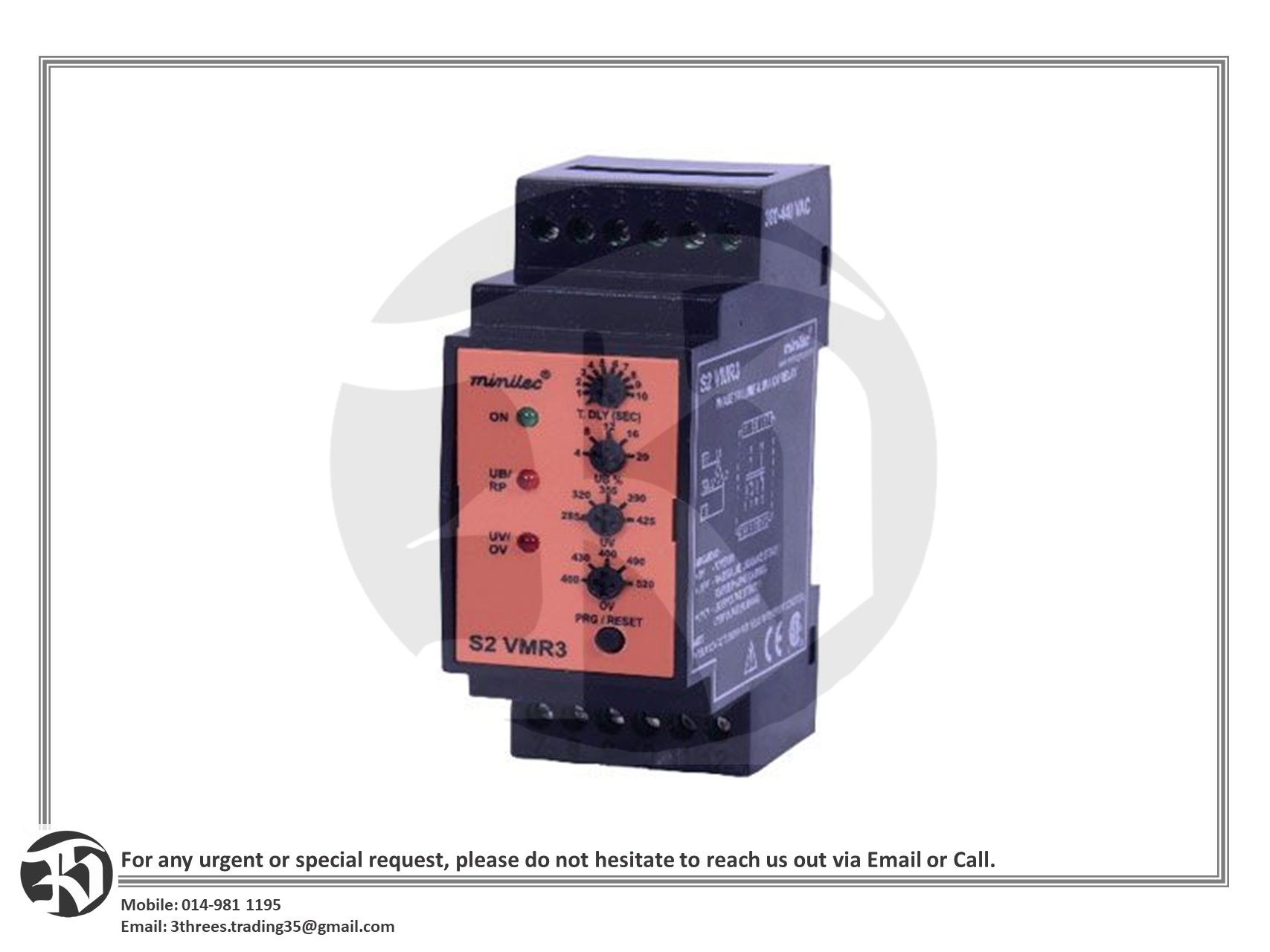 Minilec Phase Failure Relays S2 VMR3