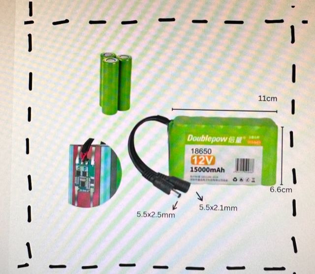 12V Lithium 18650 Rechargeable Battery 15000mAh + Charger