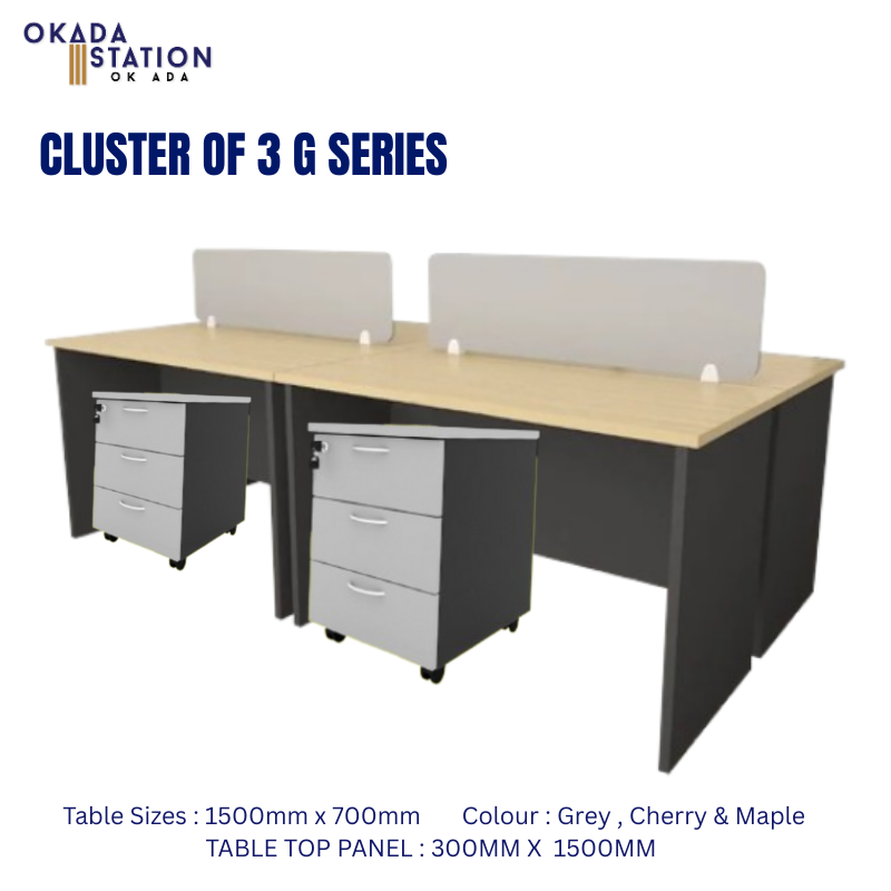 WORKSTATION CLUSTER OF 3/ CLUSTER / CLUSTER OF 3 / OFFICE TABLE / WORKSTATION / CLUSTER / GT 157