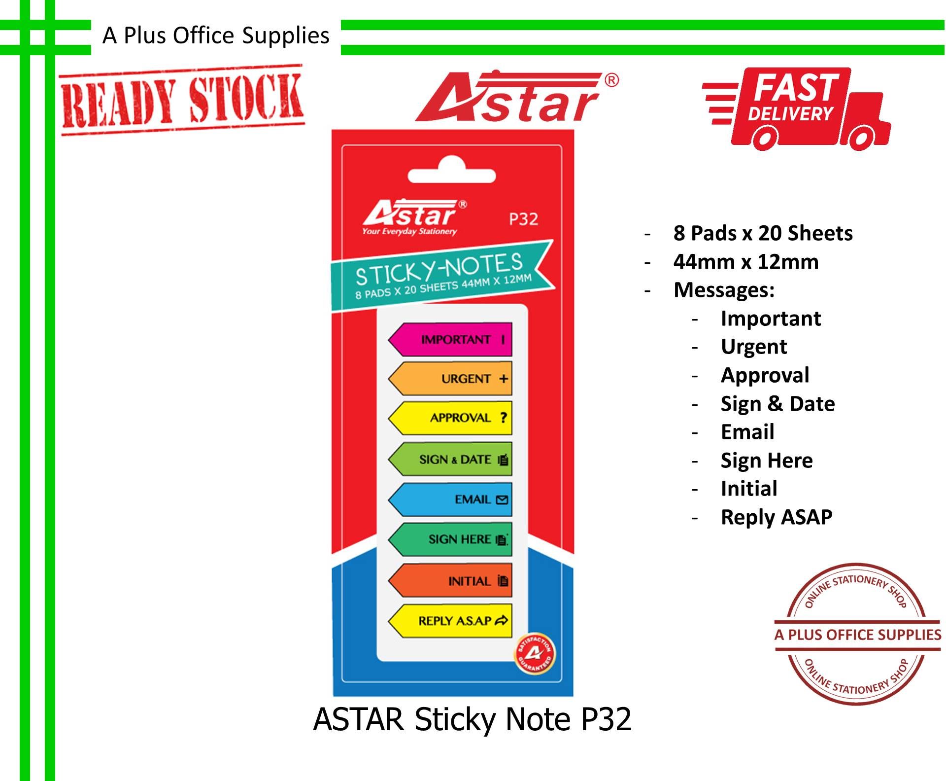 ASTAR Sticky Note P32 44mm x 12mm / Nota Berpelekat Sendiri