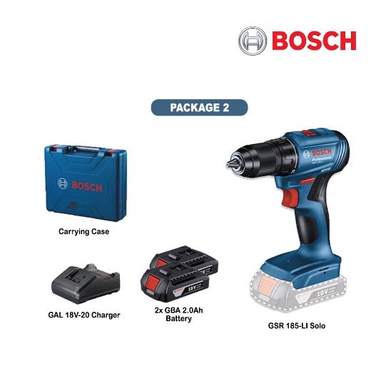 Genuine Malaysia (Original) BOSCH GSR185 ( Upgraded GSR 180-LI ) Cordless Drill Driver BATTERY DRILL 06019K30L2 UPGRADE GSR 185