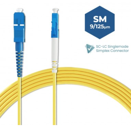SC-LC 9/125 SINGLEMODE SIMPLEX FIBER OPTIC PATCH CABLE 5M