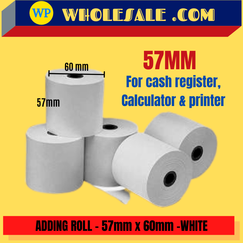 ADDING ROLL , CASH REGISTER PAPER ROLL (44MM, 57MM, 76MM) / Paper Roll / Adding Roll / Cash Register Paper Roll