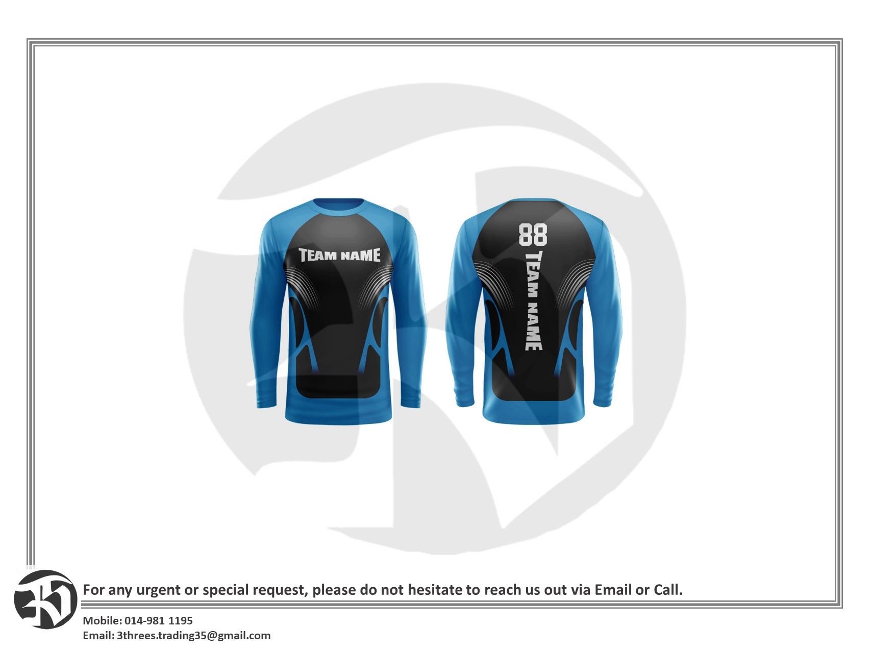 Baju T Shirt Printing Long Sleeve