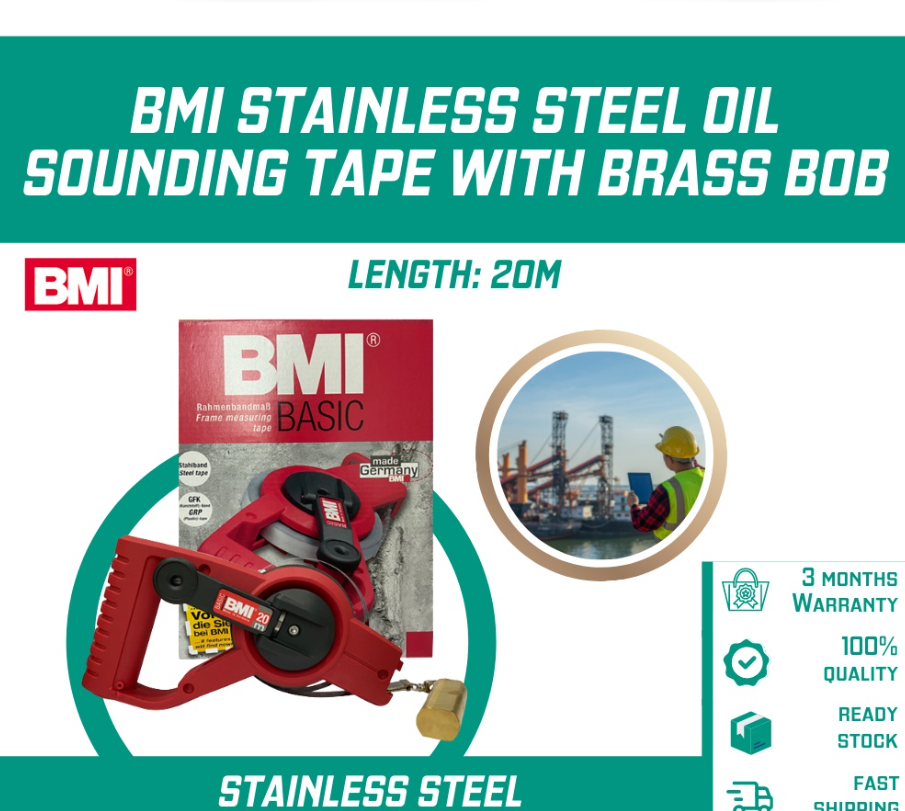 PRESTAR MHE BMI STAINLESS STEEL OIL SOUNDING TAPE MEASURE METRIC 20M(66FT)