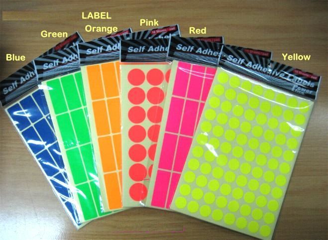 COLOUR STICKER LABEL - 32 X 64mm