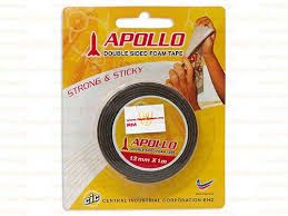 Apollo Double Sided Foam Tape Black 24mm x 1m