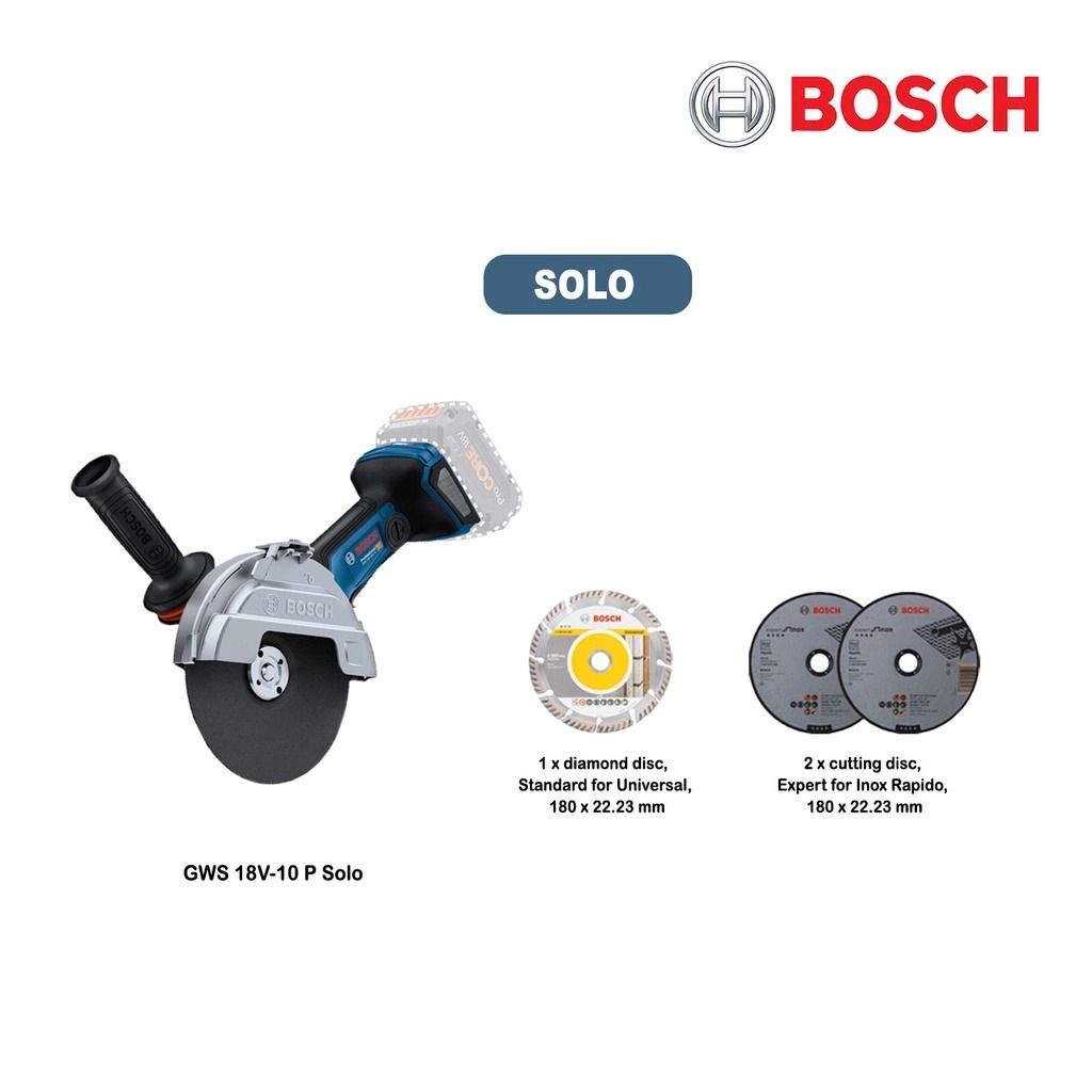 BOSCH GWS 18V-180 PC Professional Cordless Angle Grinder With BITURBO GWS18V180PC GWS18V-180PC
