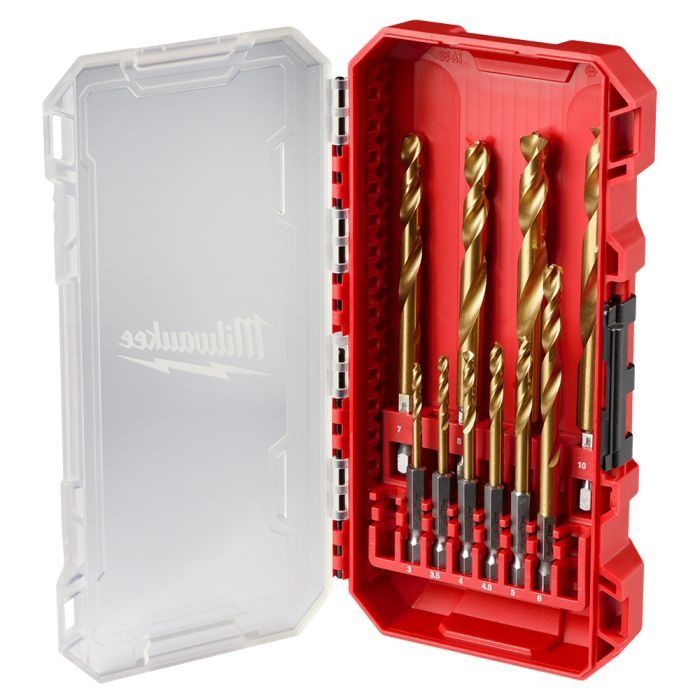 MILWAUKEE SHOCKWAVE Impact Duty RED HELIX Titanium Metric Drill Bit Set - 10PC