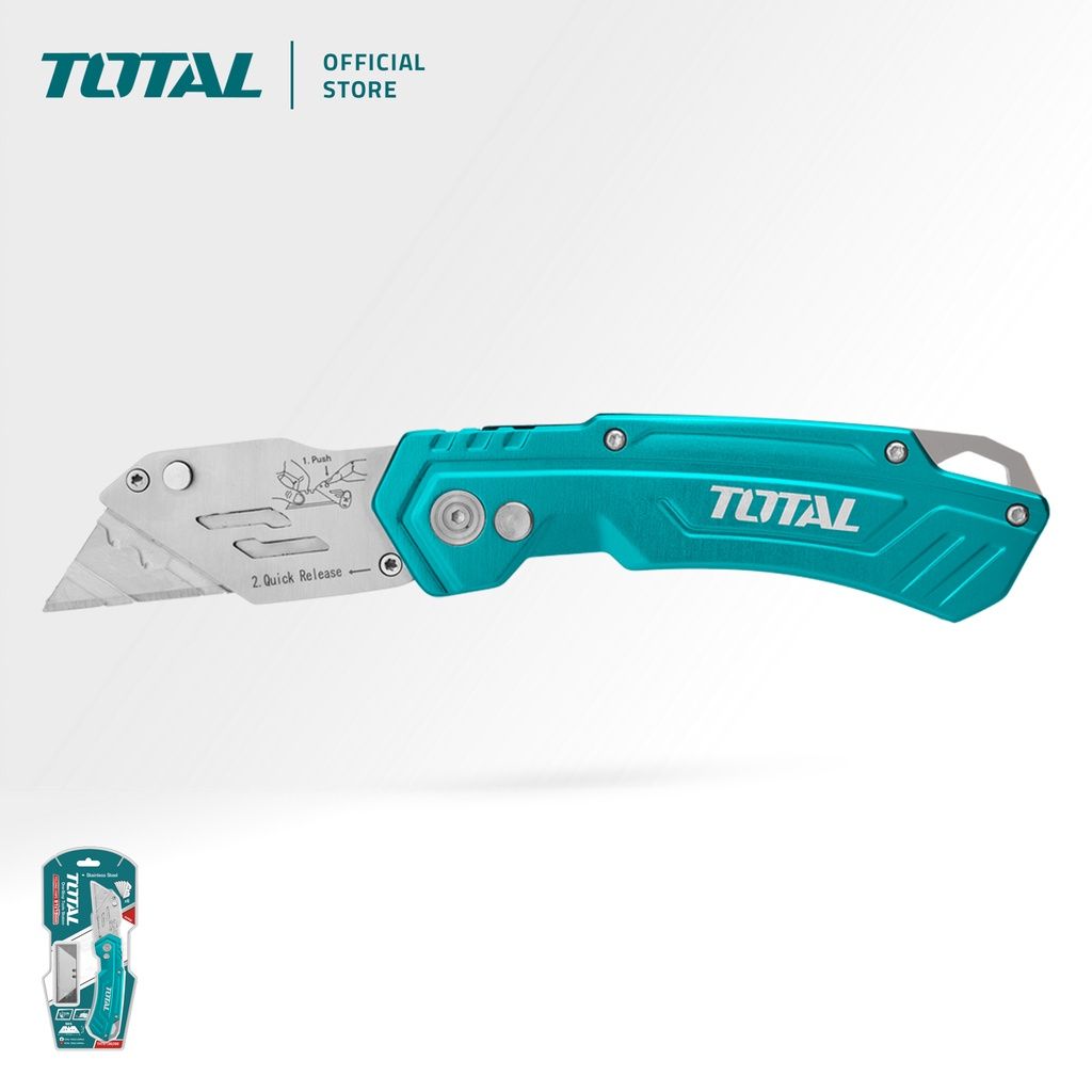 TOTAL FOLDING KNIFE STAINLESS STEEL (180MM) [FREE REPLACEMENT BLADES 61MM X 19MM 5 PCS] THT5136288