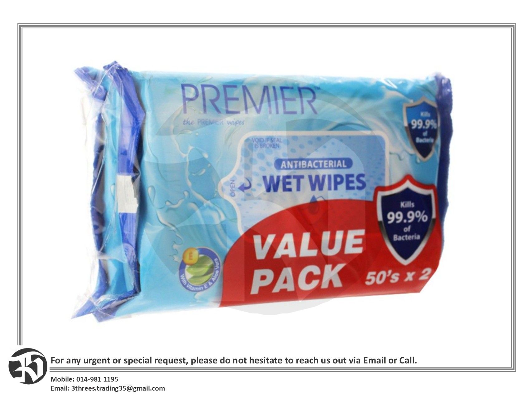 Premier Sanitizing Wipes (50s x 2 pack)
