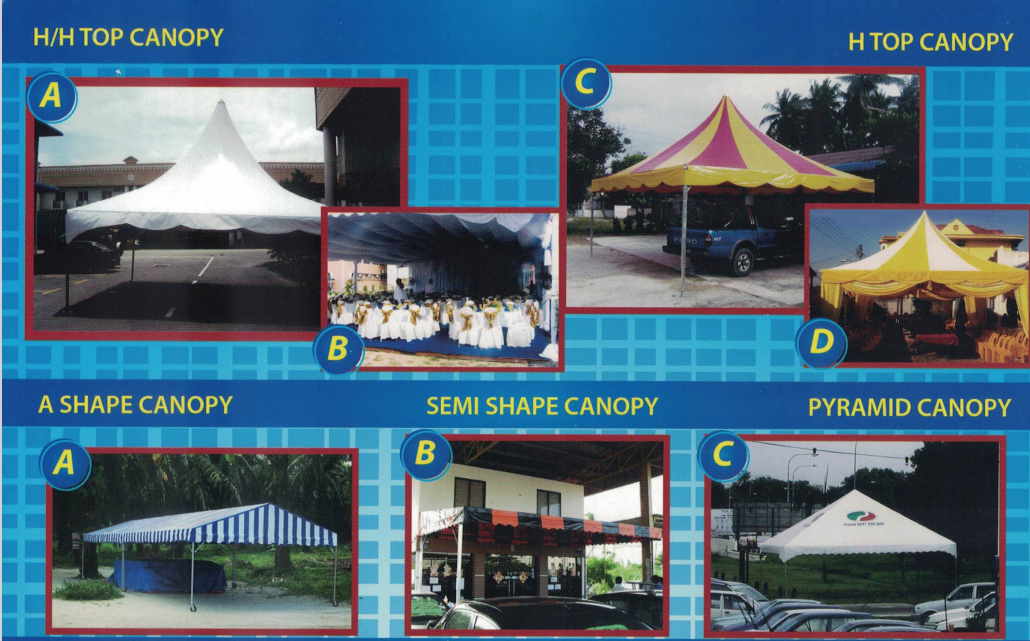 PYRAMID PVC CANOPY / SIZE: 20'X20' - GALVANIZED