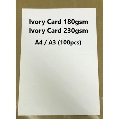 Kertas Sijil Uncoated White Ivory Card (A3 / A4) (180gsm / 230gsm / 250gsm)