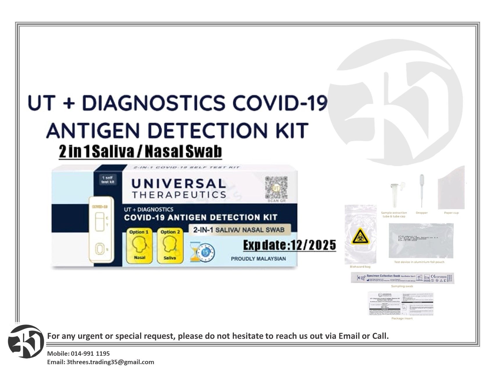 UT+ DIANOSTICS COVID-19 ANTIGEN DETECTION KIT